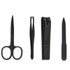 4Pcs Manicure Pedicure Set Finger Toe Nail Clippers Scissors Grooming Tool with Leather Case Kit for Women Men